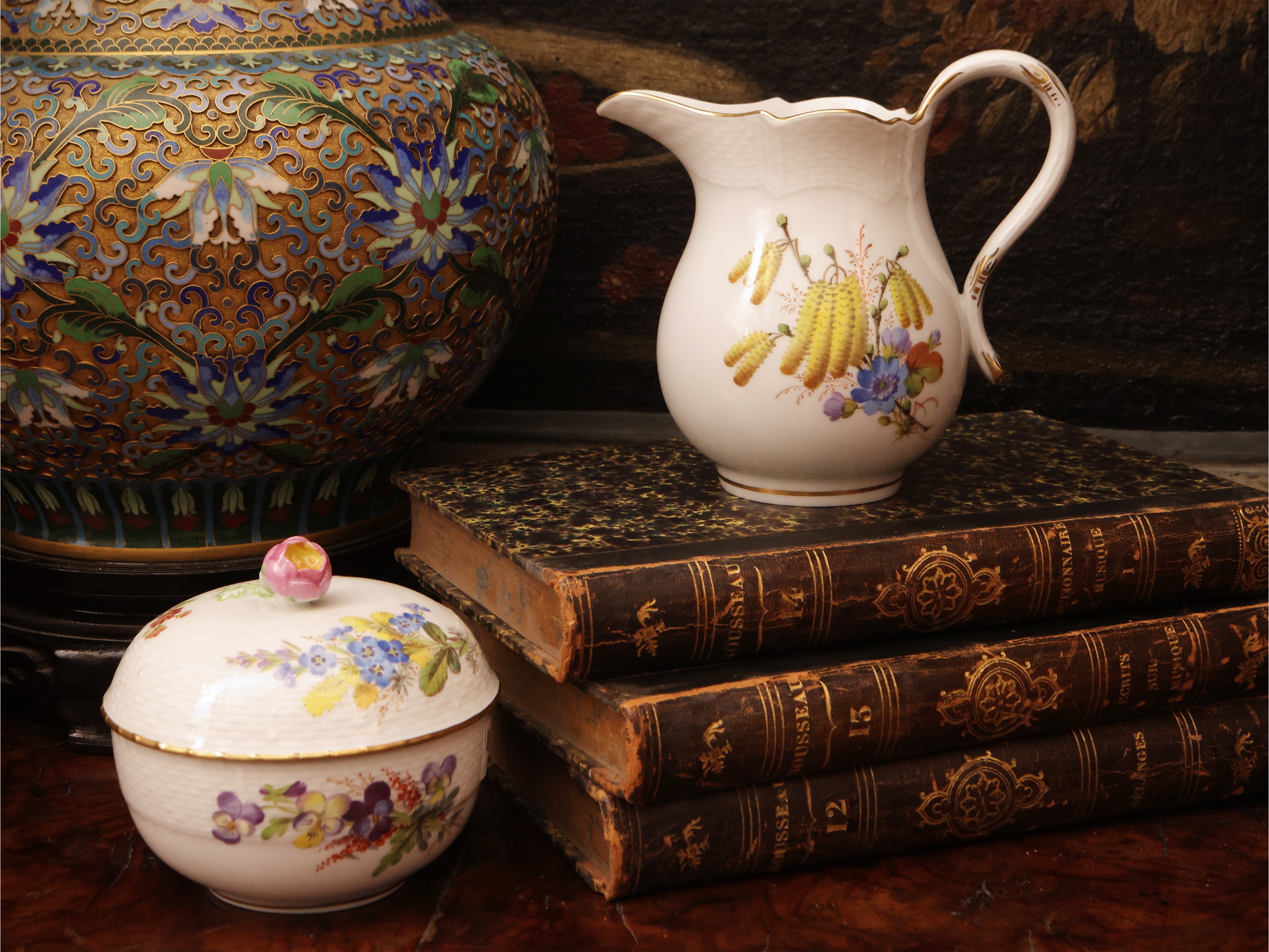 Lattiera e zuccheriera, porcellana di Meissen, XX secolo