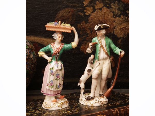 Due figure in porcellana di Meissen