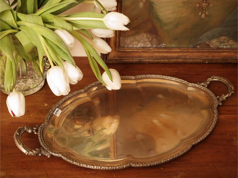 Vassoio guantiera in argento, Peruggia & C. Alessandria