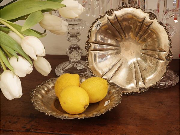 Two silver bonbon trays