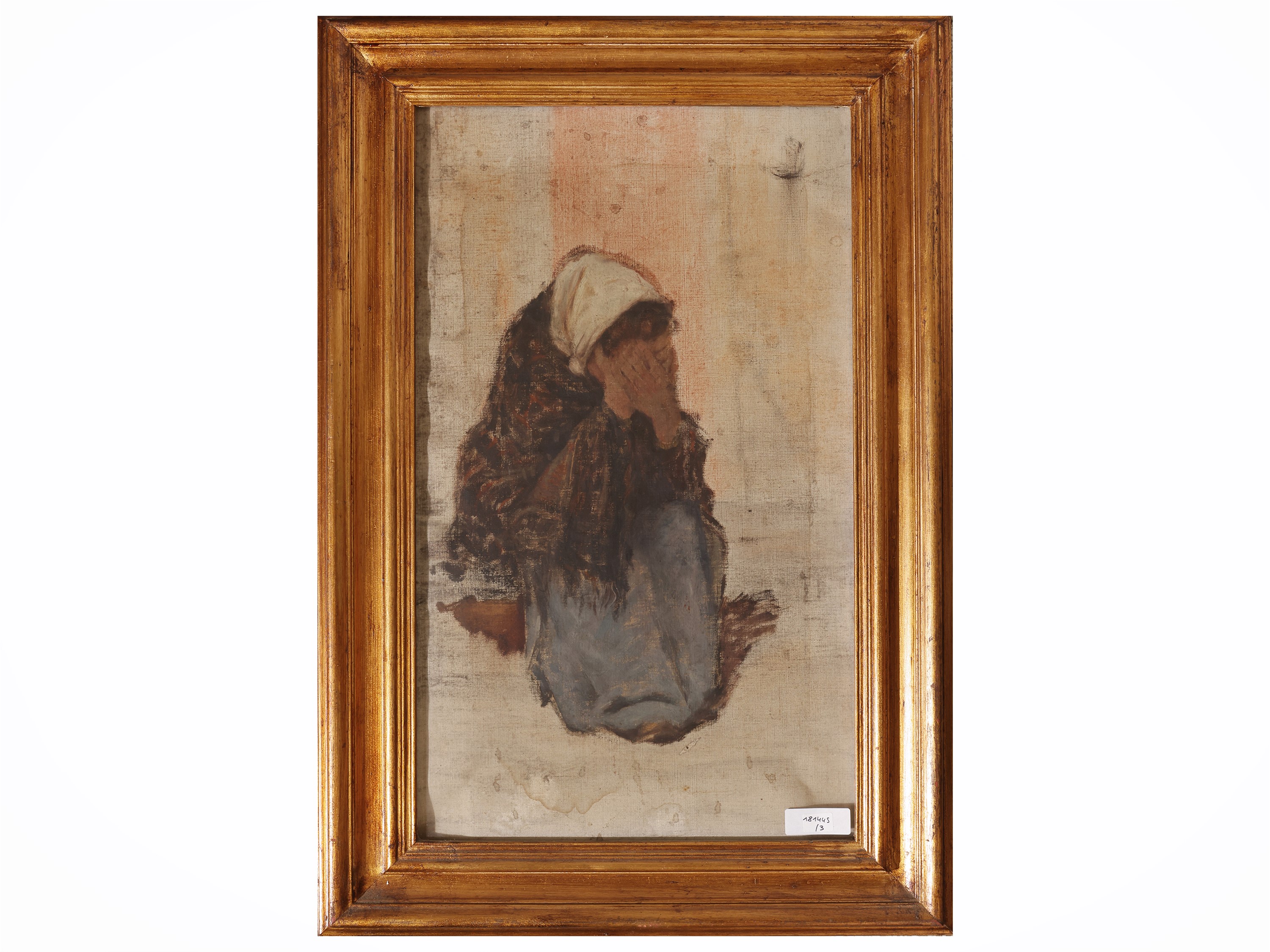 Garibaldo Cepparelli - Scorcio di portale, donna che piange e Ritratto di ragazzo, tre dipinti ad...