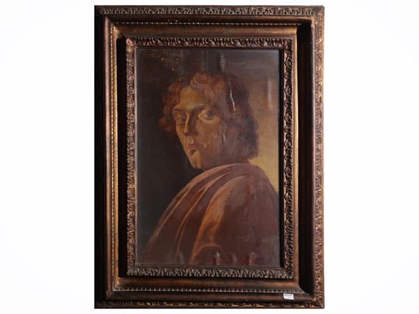 Garibaldo Cepparelli : Self-portrait, after Sandro Botticelli  - Auction Florentine Style - Maison Bibelot - Casa d'Aste Firenze - Milano
