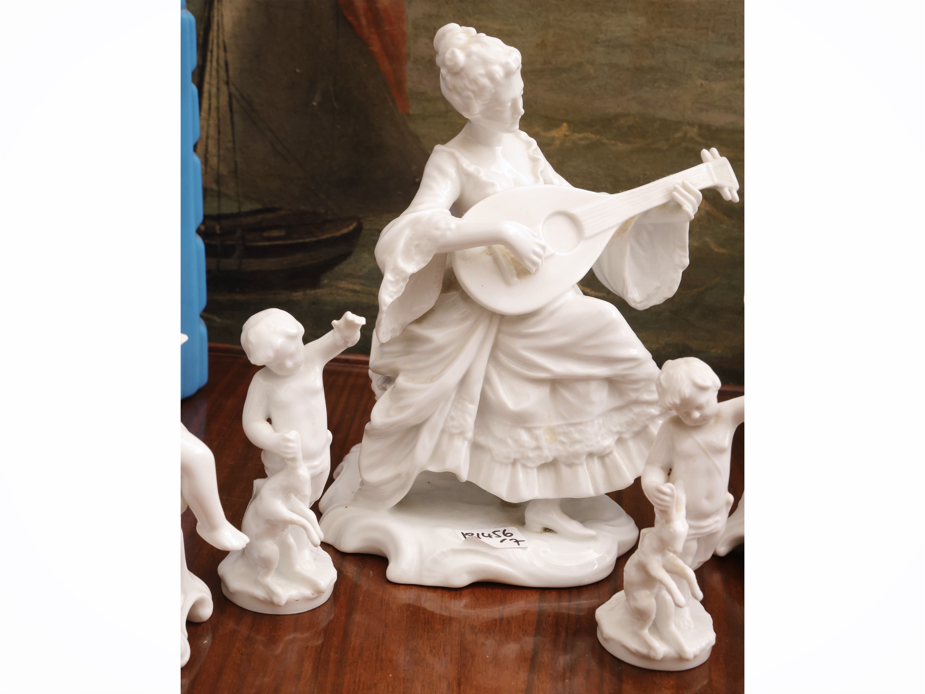 Richard Ginori, Gruppo in porcellana con dama musicante e putti