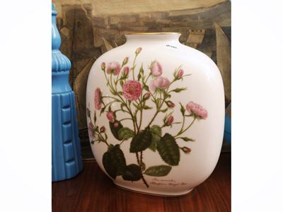 Rosenthal, Grande vaso in porcellana con motivo botanico di rose