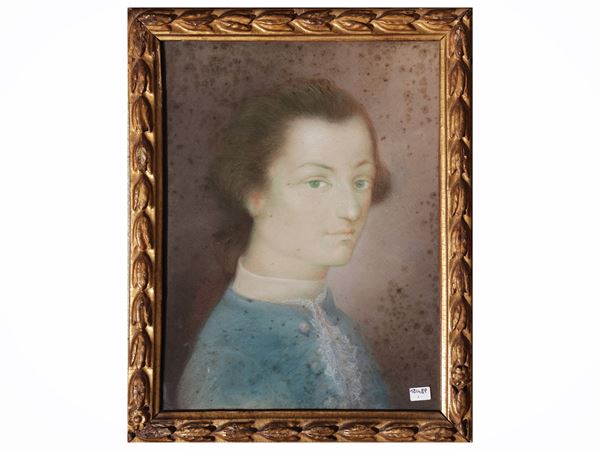 Maniera della pittura veneta del XVIII secolo : Ritratto di giovinetto  (XIX/XX secolo)  - Asta Stile fiorentino - Maison Bibelot - Casa d'Aste Firenze - Milano