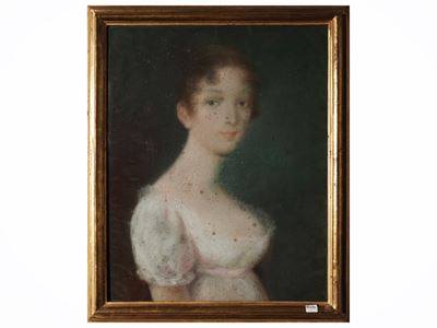 Autore non identificato, Ritratto di gentildonna, pastello su carta