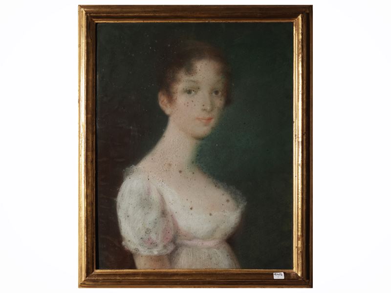 Autore non identificato, Ritratto di gentildonna, pastello su carta