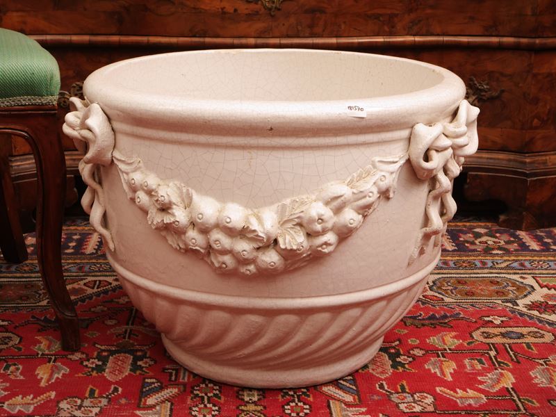 Grande fioriera portavasi in ceramica, h cm 40x50