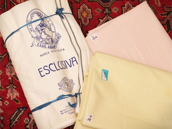 Two cuts of linen and cotton blend fabric for kits