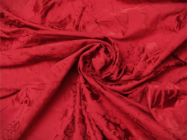 Ruby red damask tablecloth