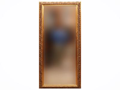 Specchiera con cornice in legno intagliato e dorato, cm 152x71