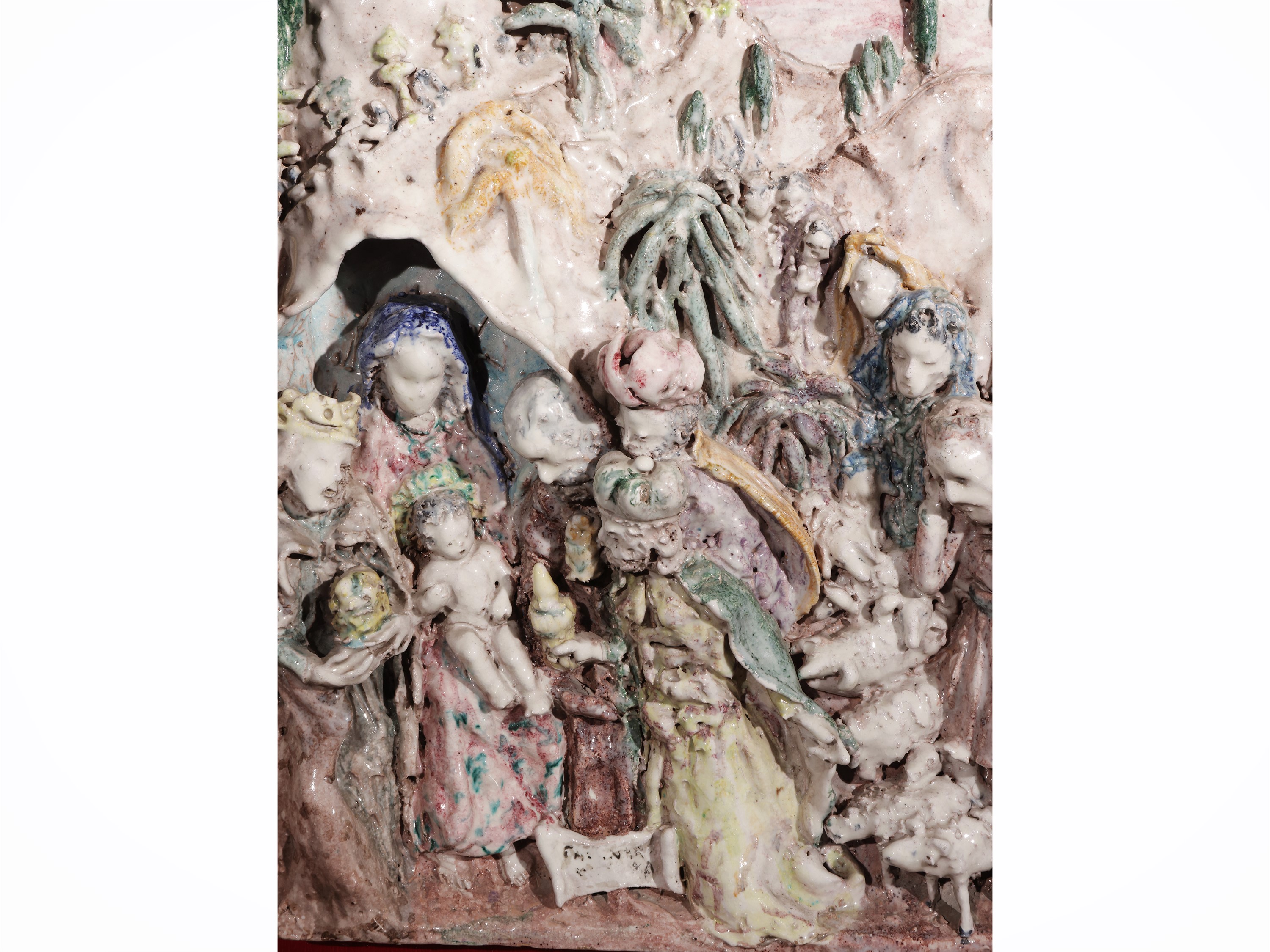 Presepe in ceramica smaltata, altorilievo policromo, Manifattura di Vietri, XX secolo