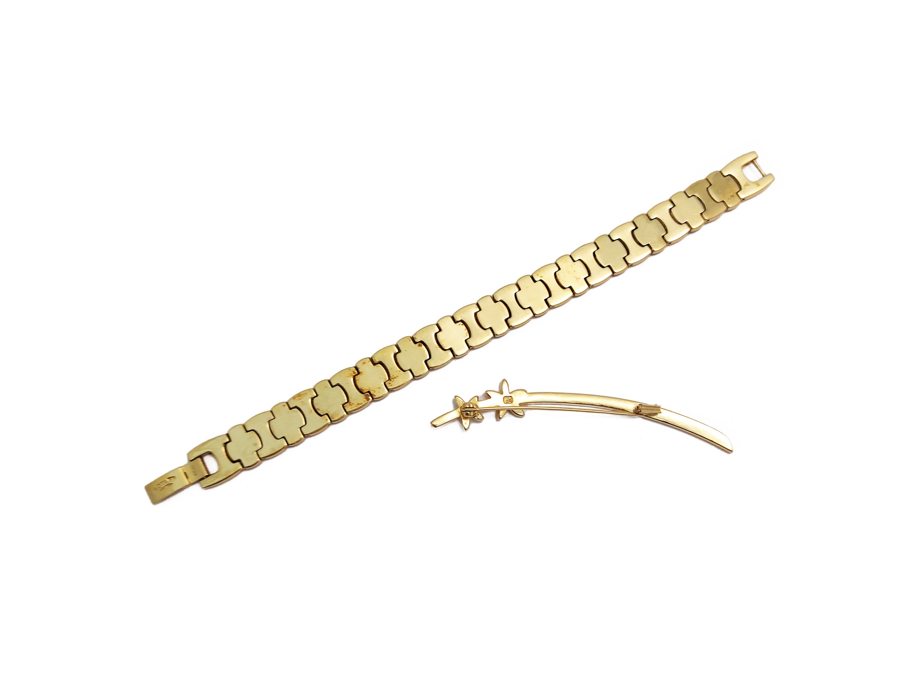 Bracciale e Spilla in metallo golden tone
