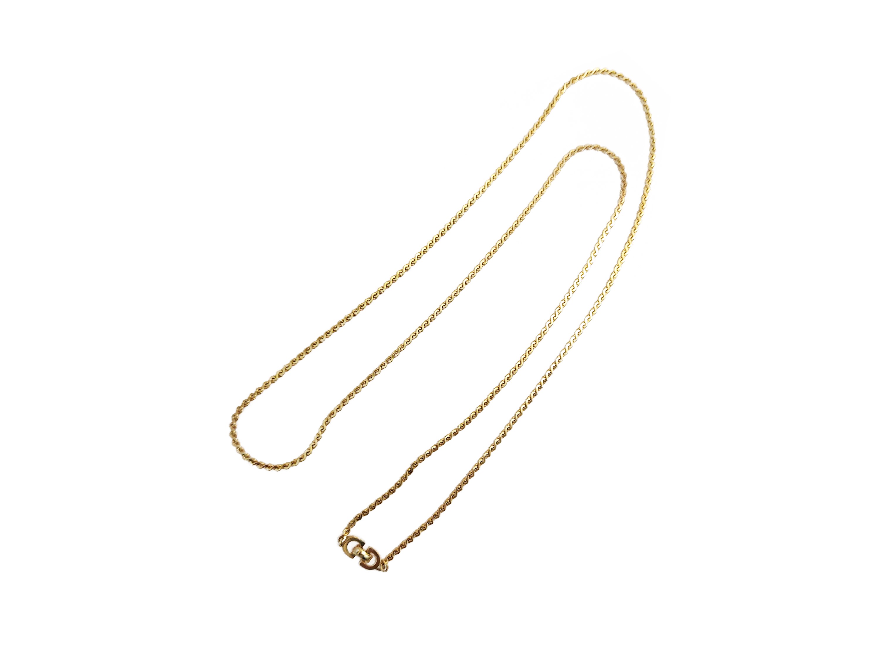 Christian Dior, Collana lunga dorata firmata