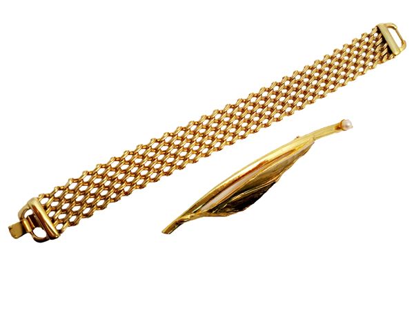 Bracciale e Spilla goden tone