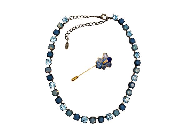 Petra Kupfer - Necklace with light blue rhinestones