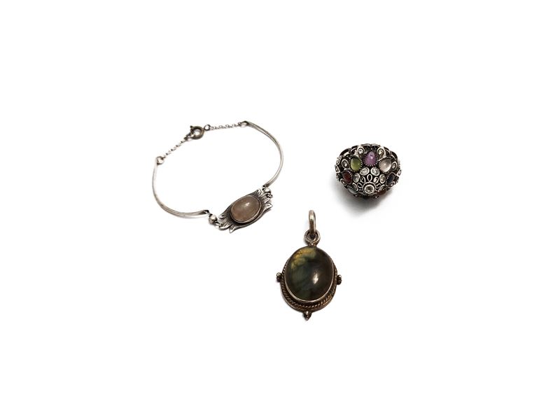 Cagliostro, Lotto di bijoux in argento 925 con pietre dure
