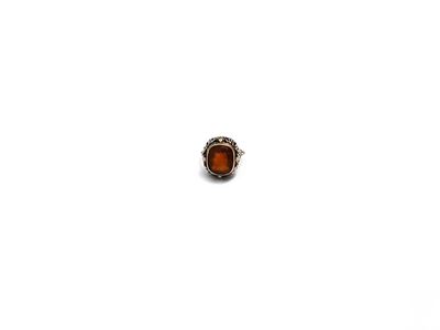 Anello d'epoca in oro, argento e quarzo Madera