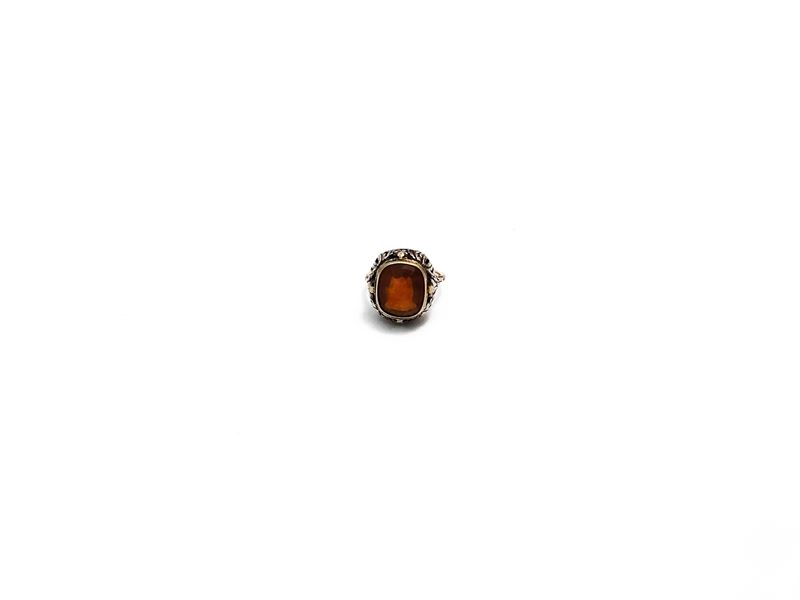 Anello d'epoca in oro, argento e quarzo Madera