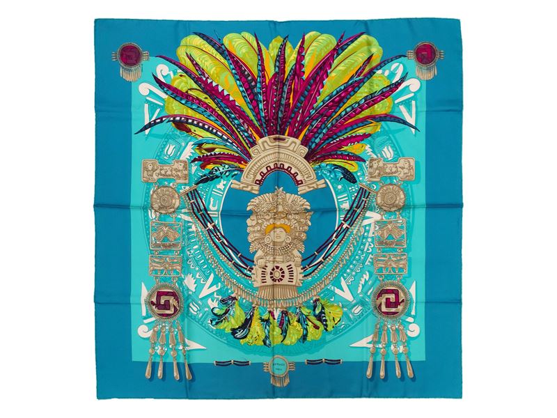 Hermès - Foulard in seta "Mexique" by Caty Latham
