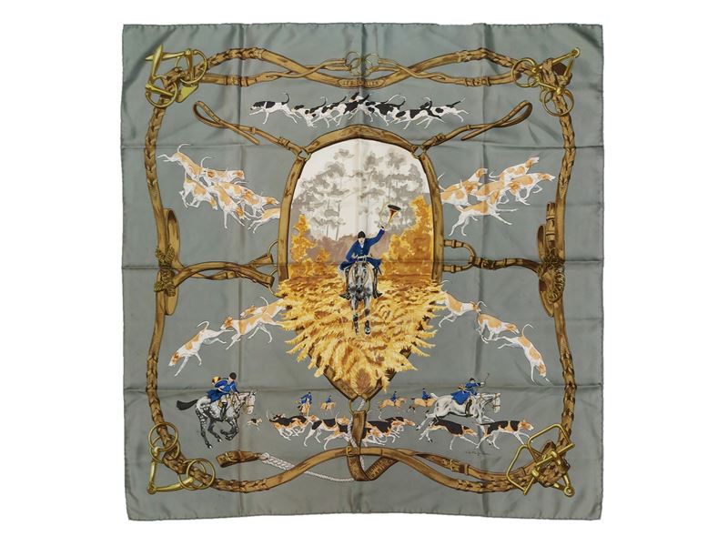 Hermès - Foulard in seta "Le bien aller" by Jean de Fourgerolle