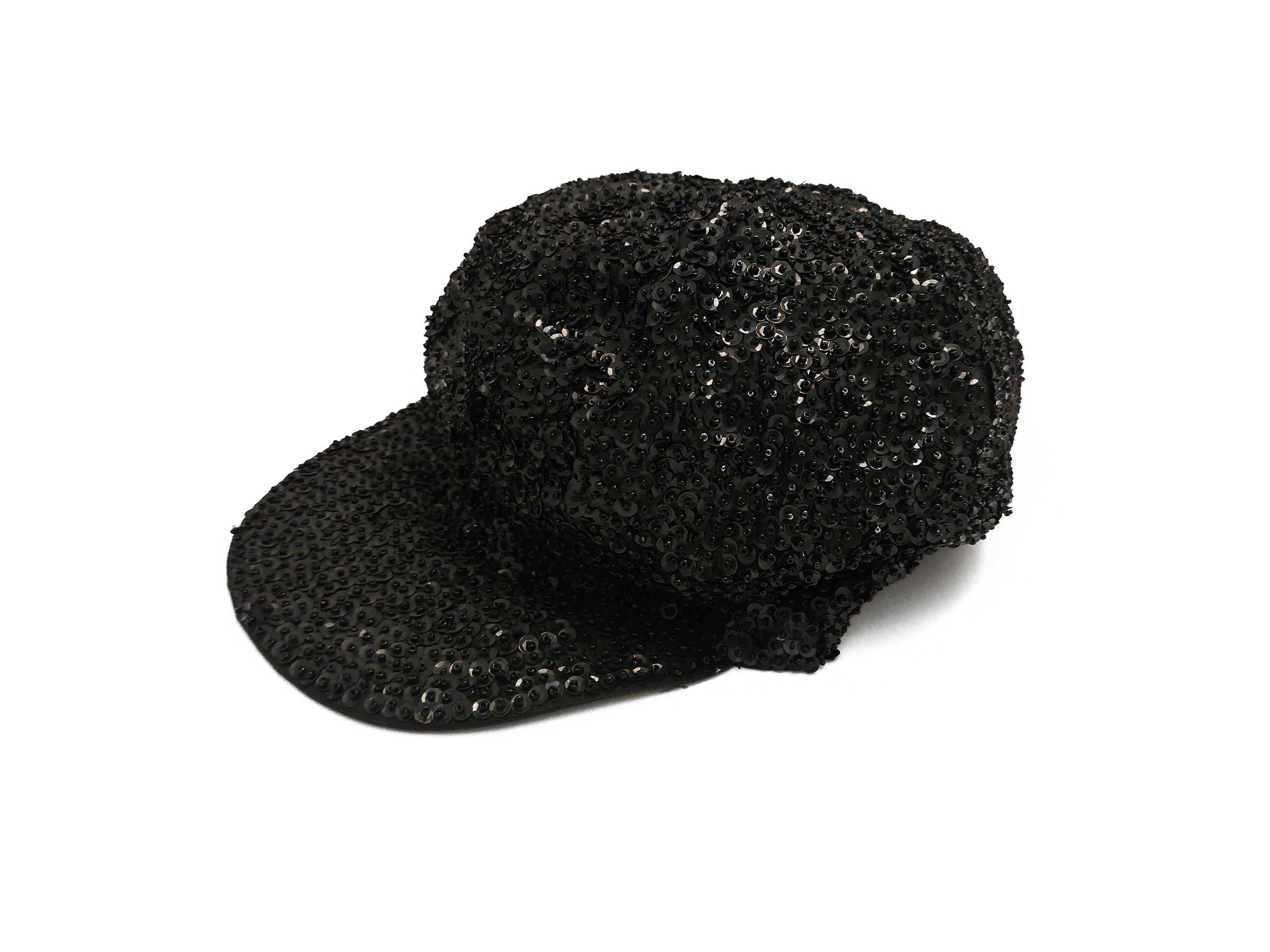 Boa in piume, cappello in paillettes nere, lunghezza cm 170