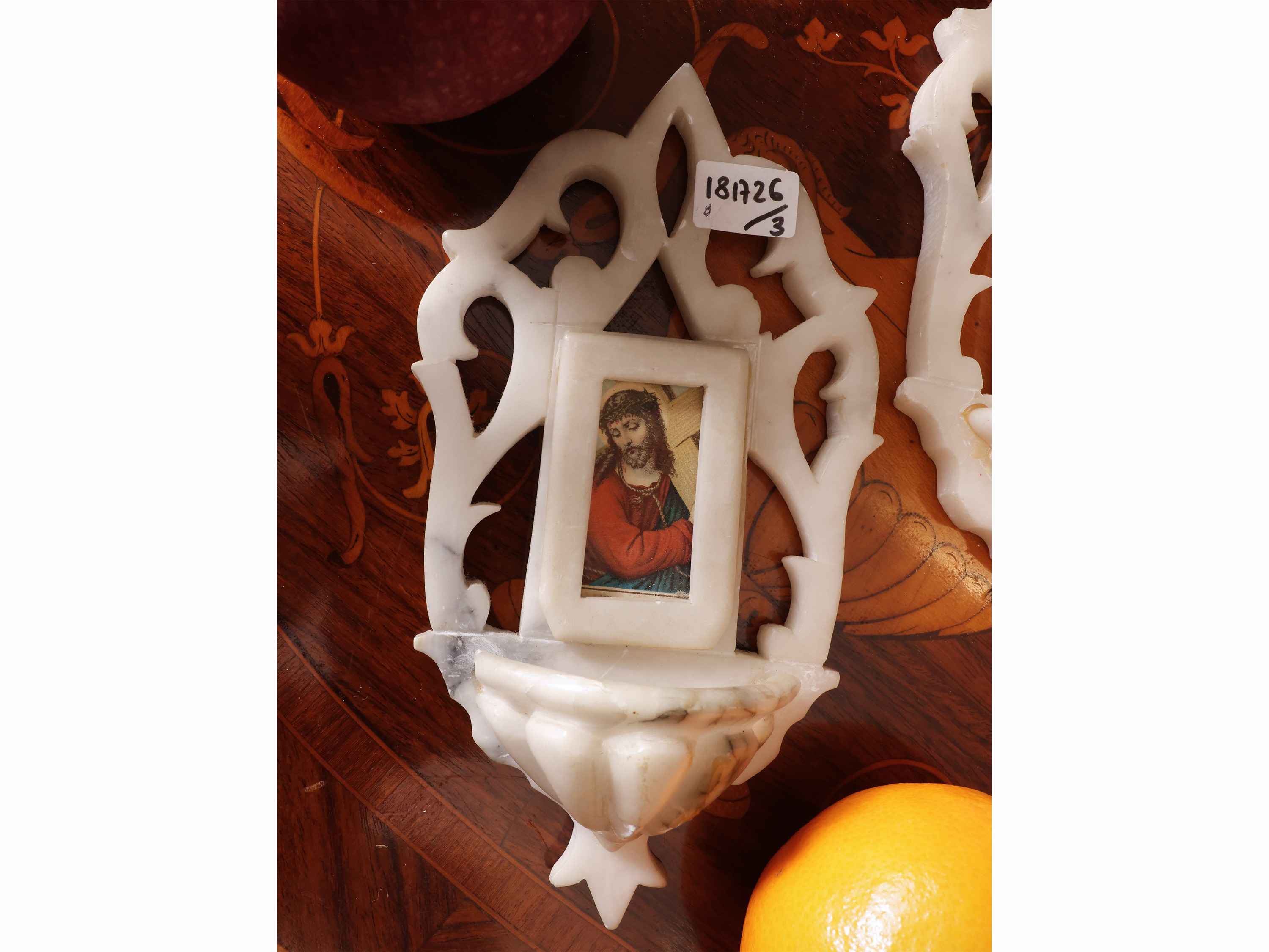 Croce astile rivestita in metallo argentato