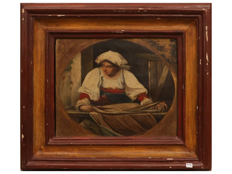 Scuola Romana del XIX Secolo - La Filatrice