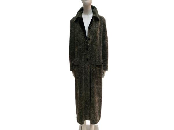 Emporio Armani - Long coat in melange velvet