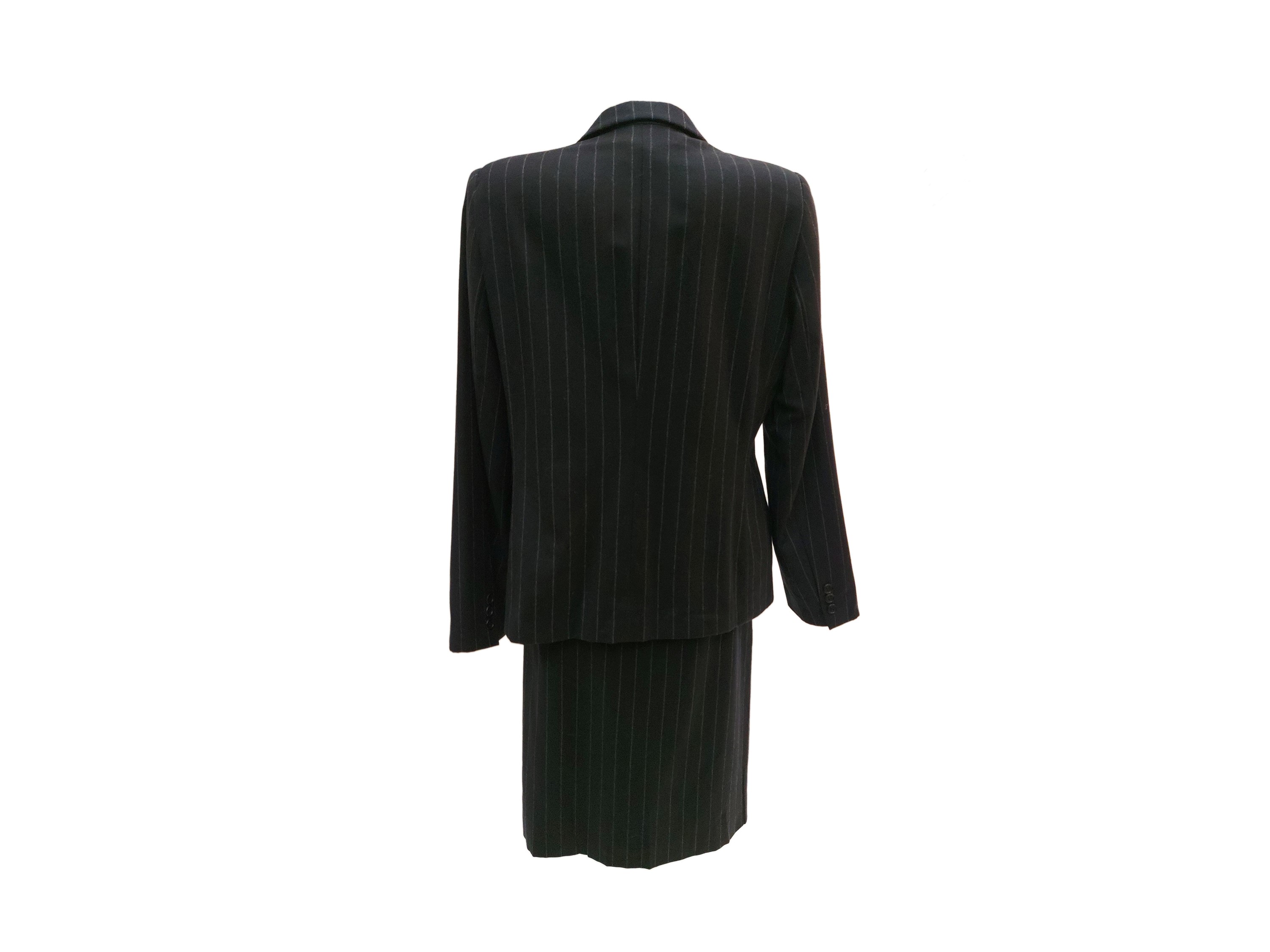 Giorgio Armani - Tailleur gessato in lana blu