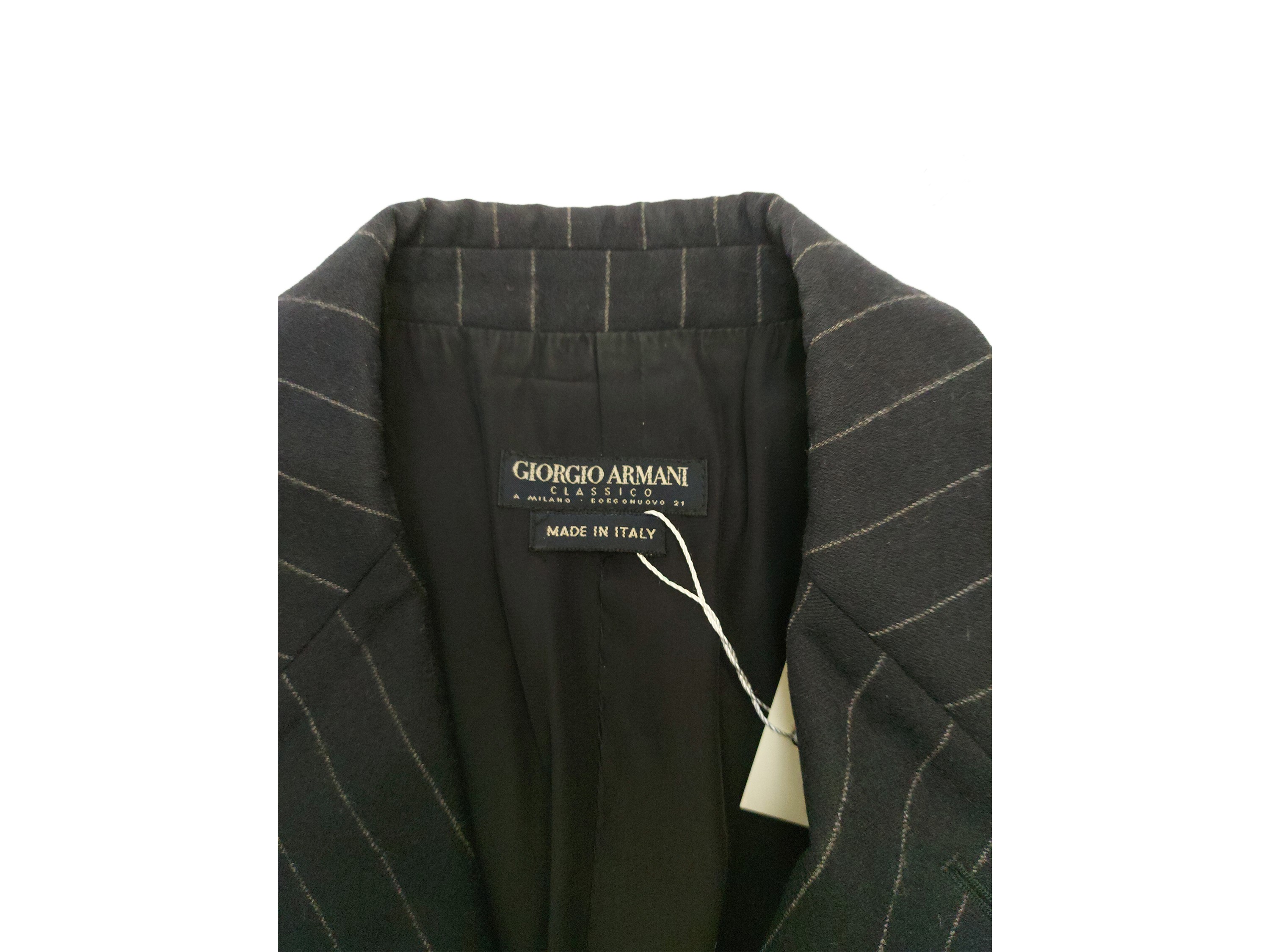 Giorgio Armani - Tailleur gessato in lana blu