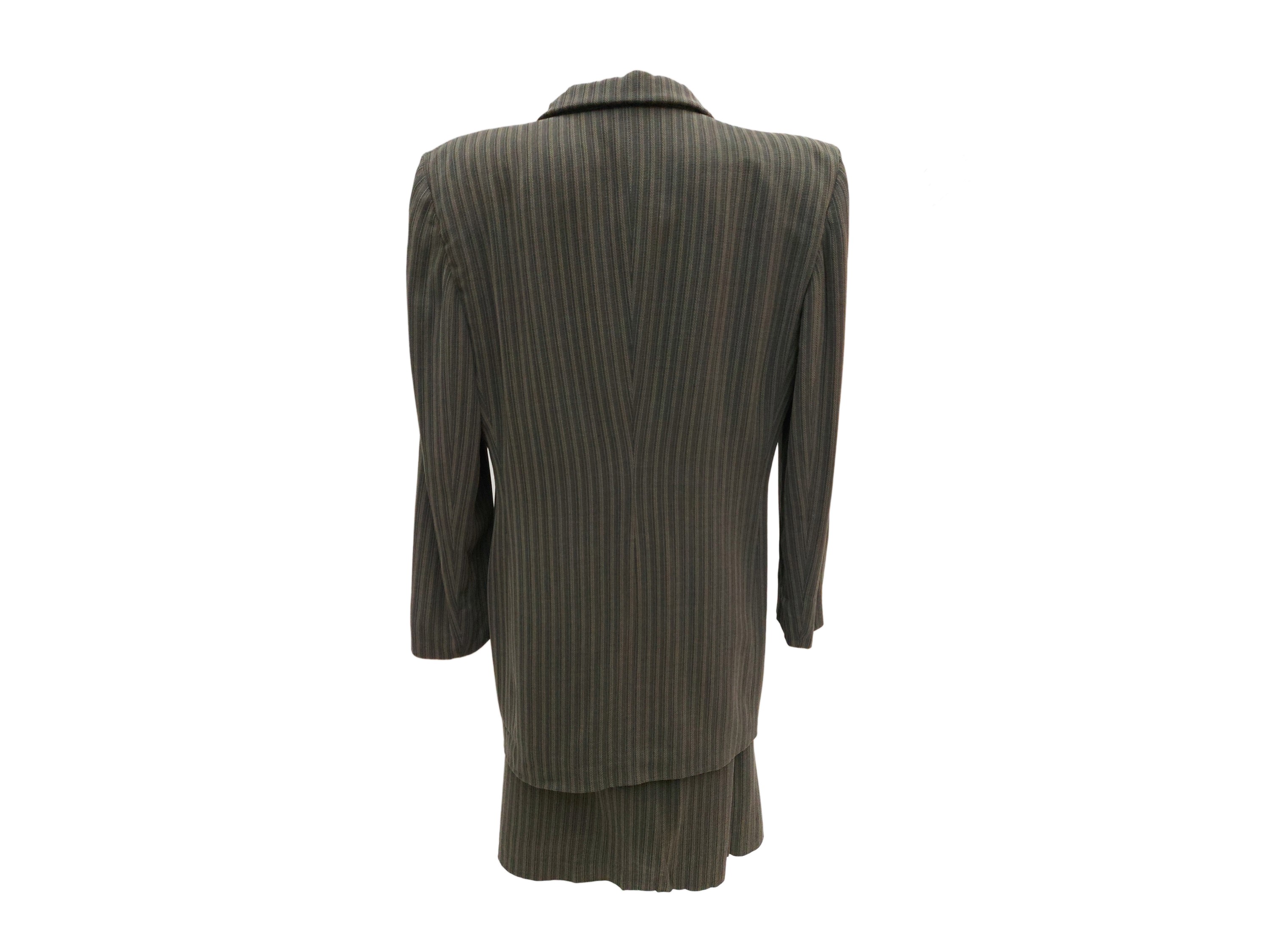 Giorgio Armani - Tailleur rigato nero e beige