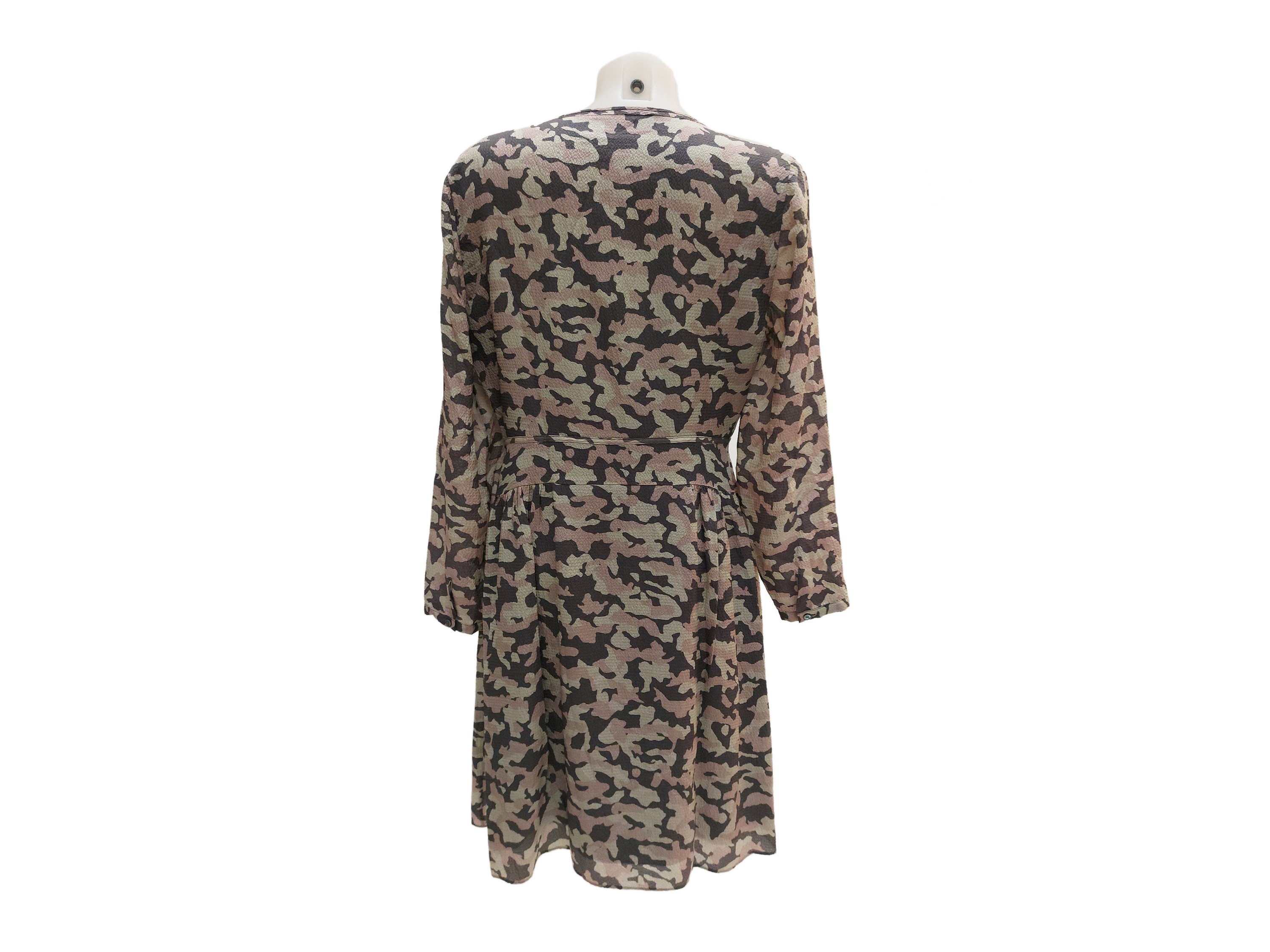 Burberry Brit - Abito in Seta Camuflage nei Toni del Rosa e del Grigio