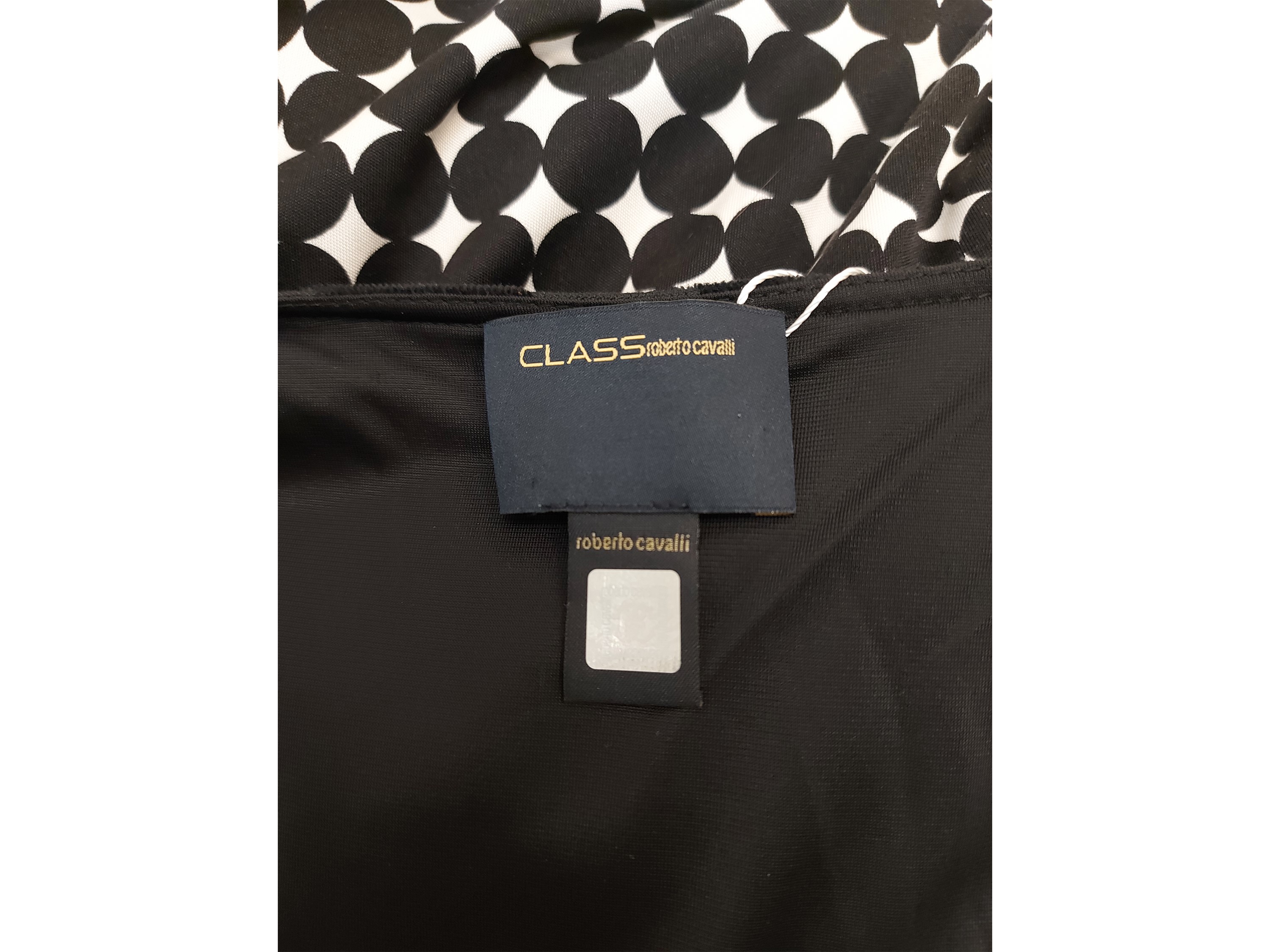 Roberto Cavalli - Abito fantasia optical bianco e nero