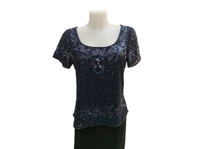 Luisa Spagnoli - Blusa in Paillettes Blu