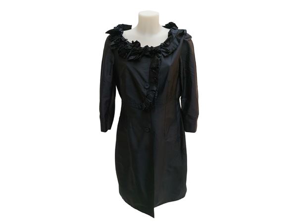 Abito in shantung di seta blu
