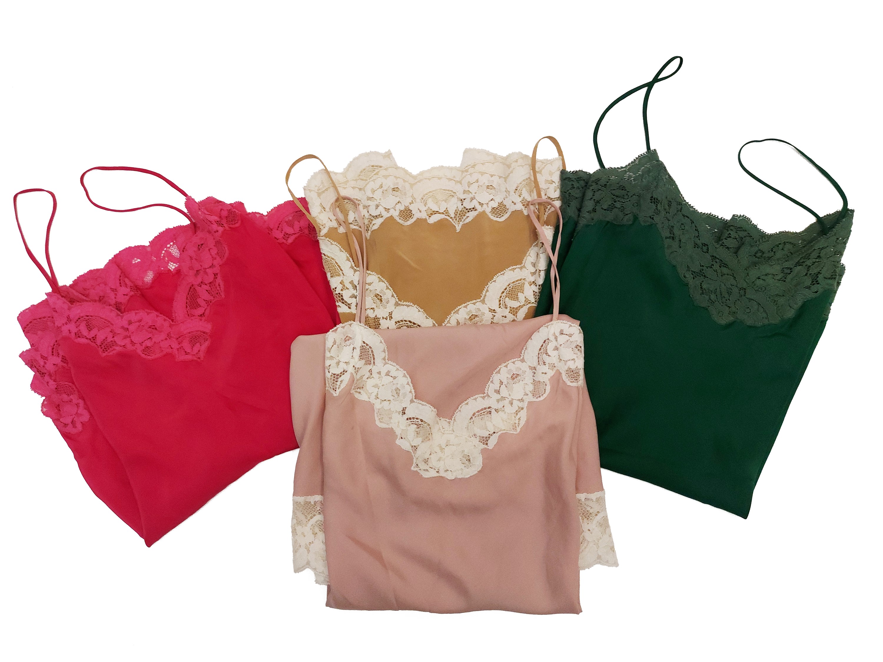Lotto di lingerie in seta e raso bianco, composto da camicia da notte e sottabiti
