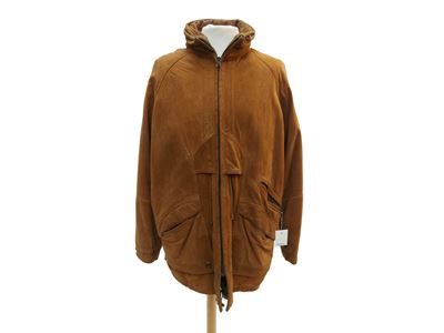 Giaccone da Uomo in Suede con Fodera in Pelliccia di Lupo