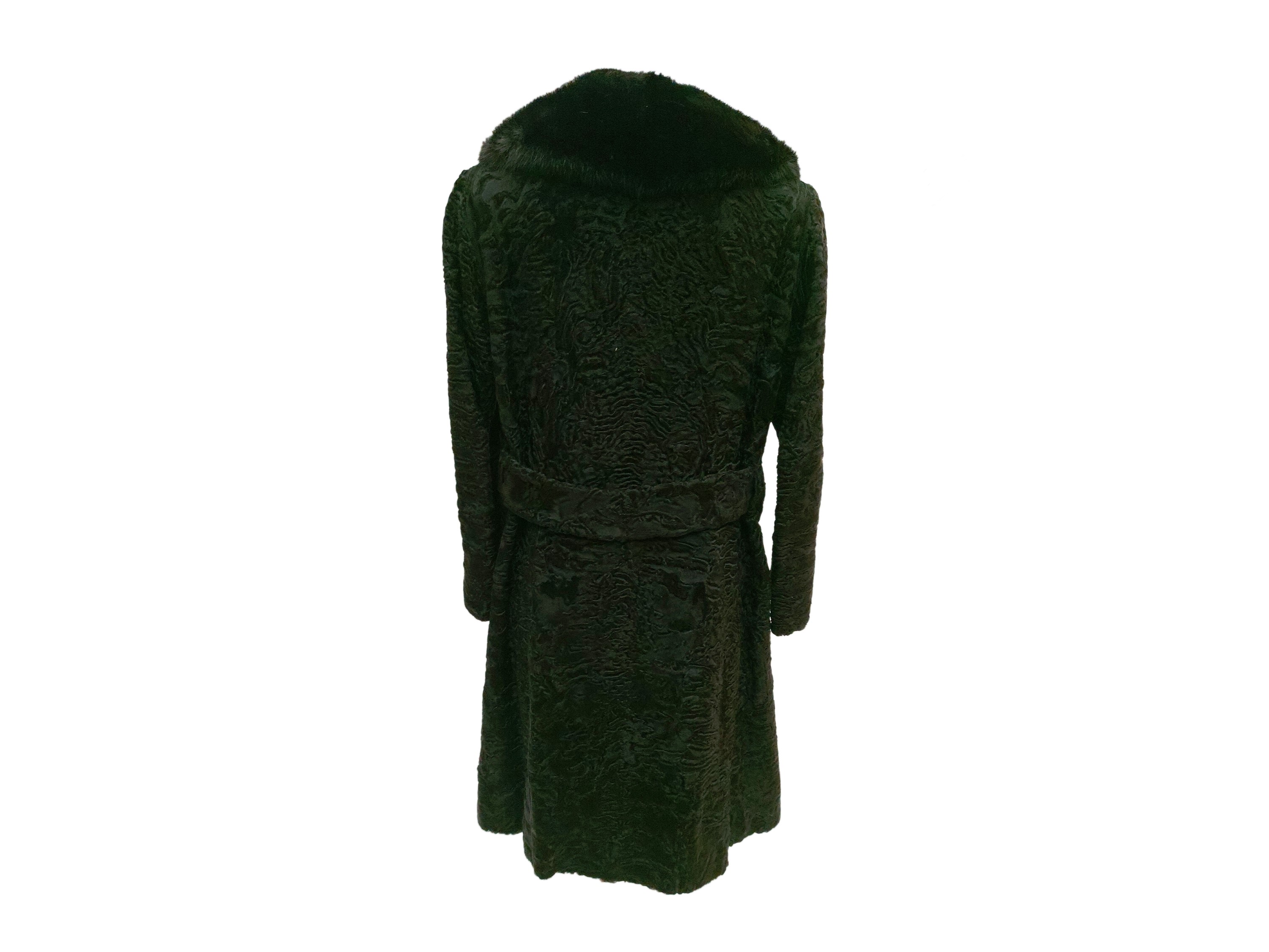Cappotto in Pelliccia di Astrakan Nero con Collo in Visone