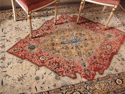 Tappeto persiano Qum extra fine, cm 205x140, 1925