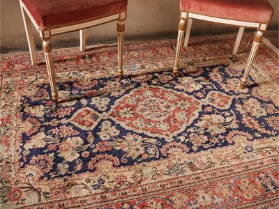 Tappeto persiano Keishan, cm 190x130, motivo floreale