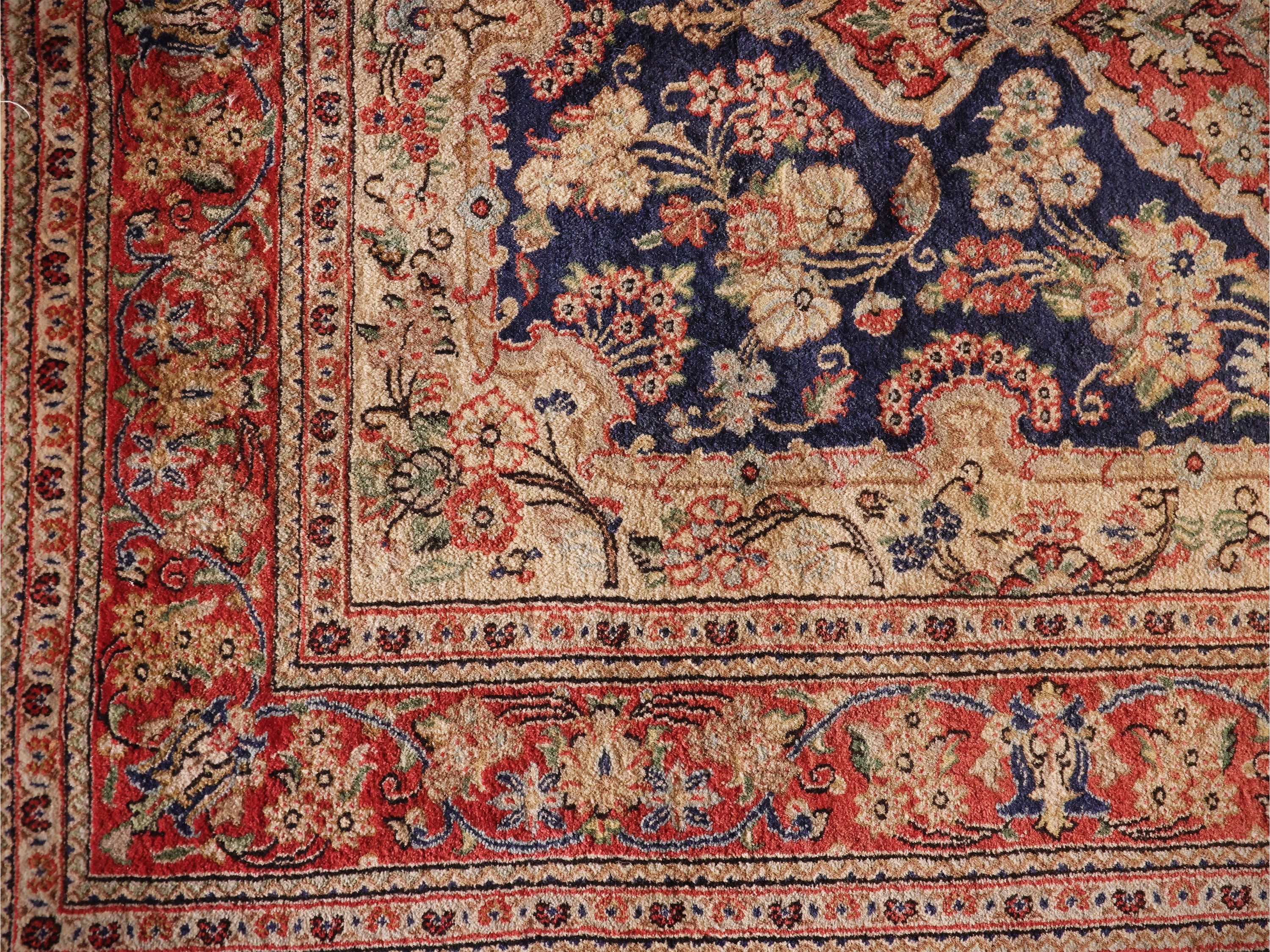 Tappeto persiano Keishan, cm 190x130, motivo floreale