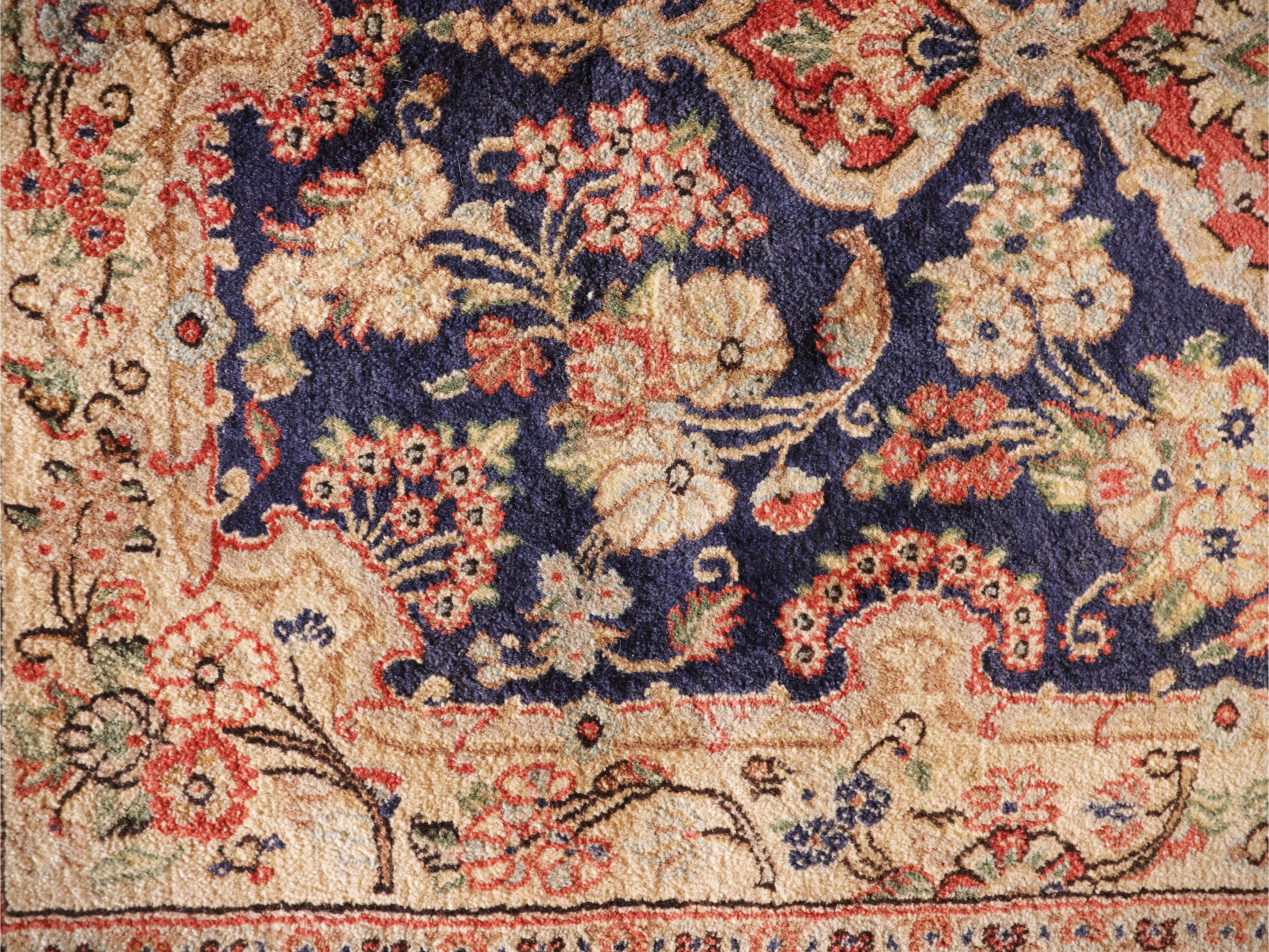 Tappeto persiano Keishan, cm 190x130, motivo floreale