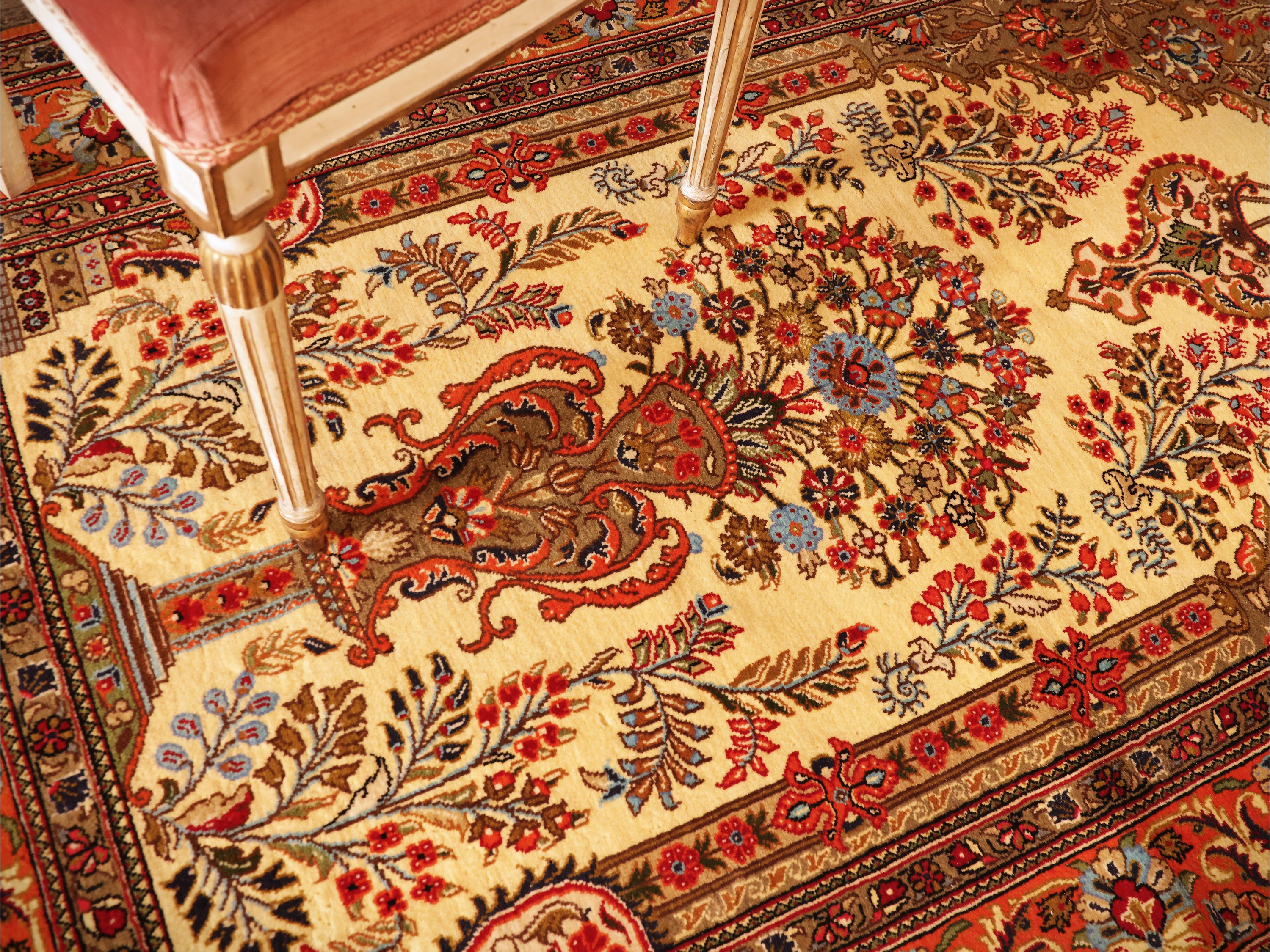 Tappeto persiano Qum, Kork extra fine, 160x104 cm