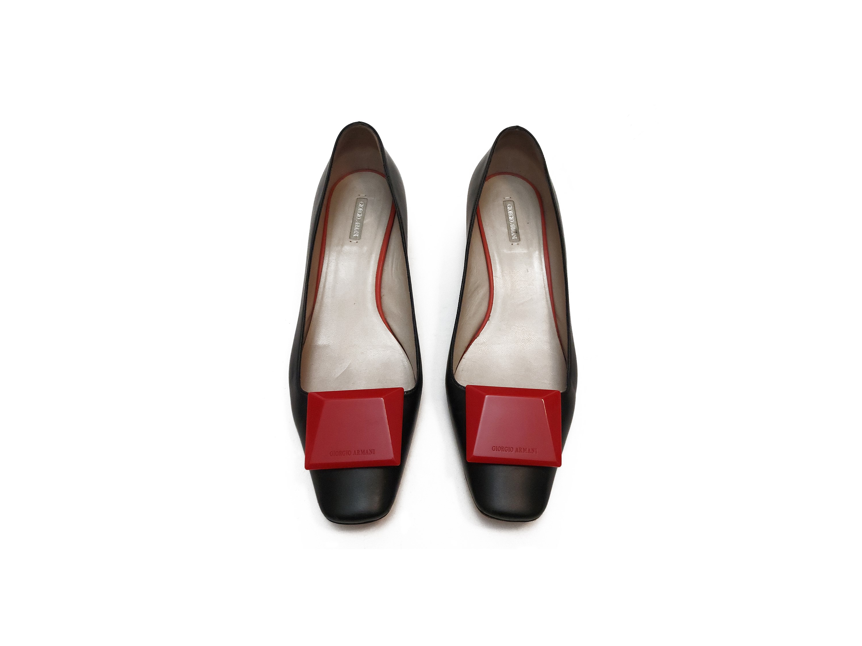 Giorgio Armani, Ballerine in pelle nera con tacco 3
