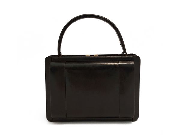 Brown lizard handbag