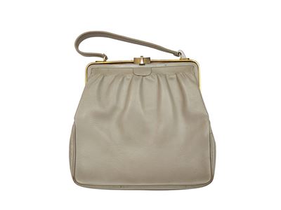 Borsa a mano in pelle grigio perla, America, Anni Quaranta