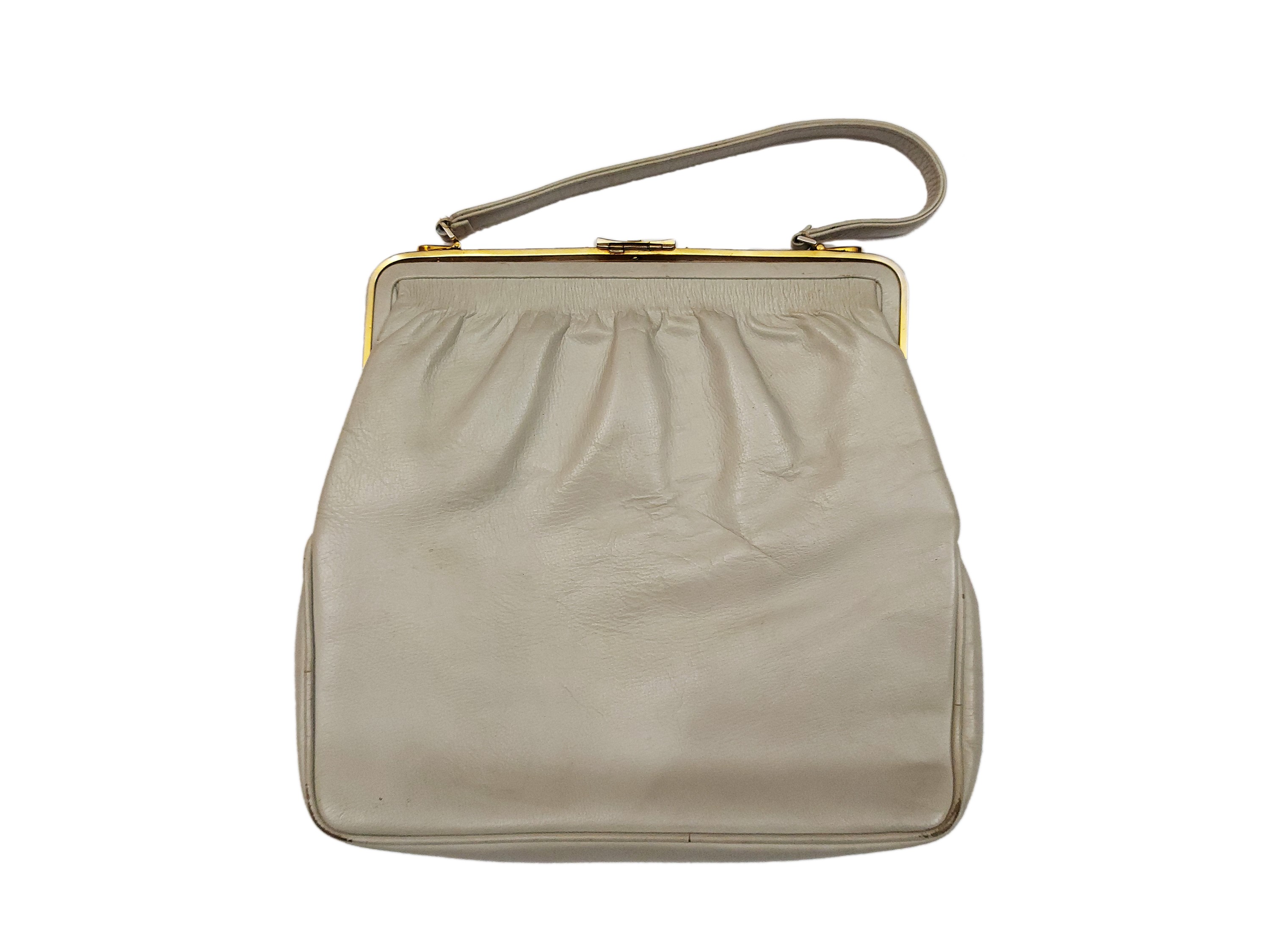 Borsa a mano in pelle grigio perla, America, Anni Quaranta