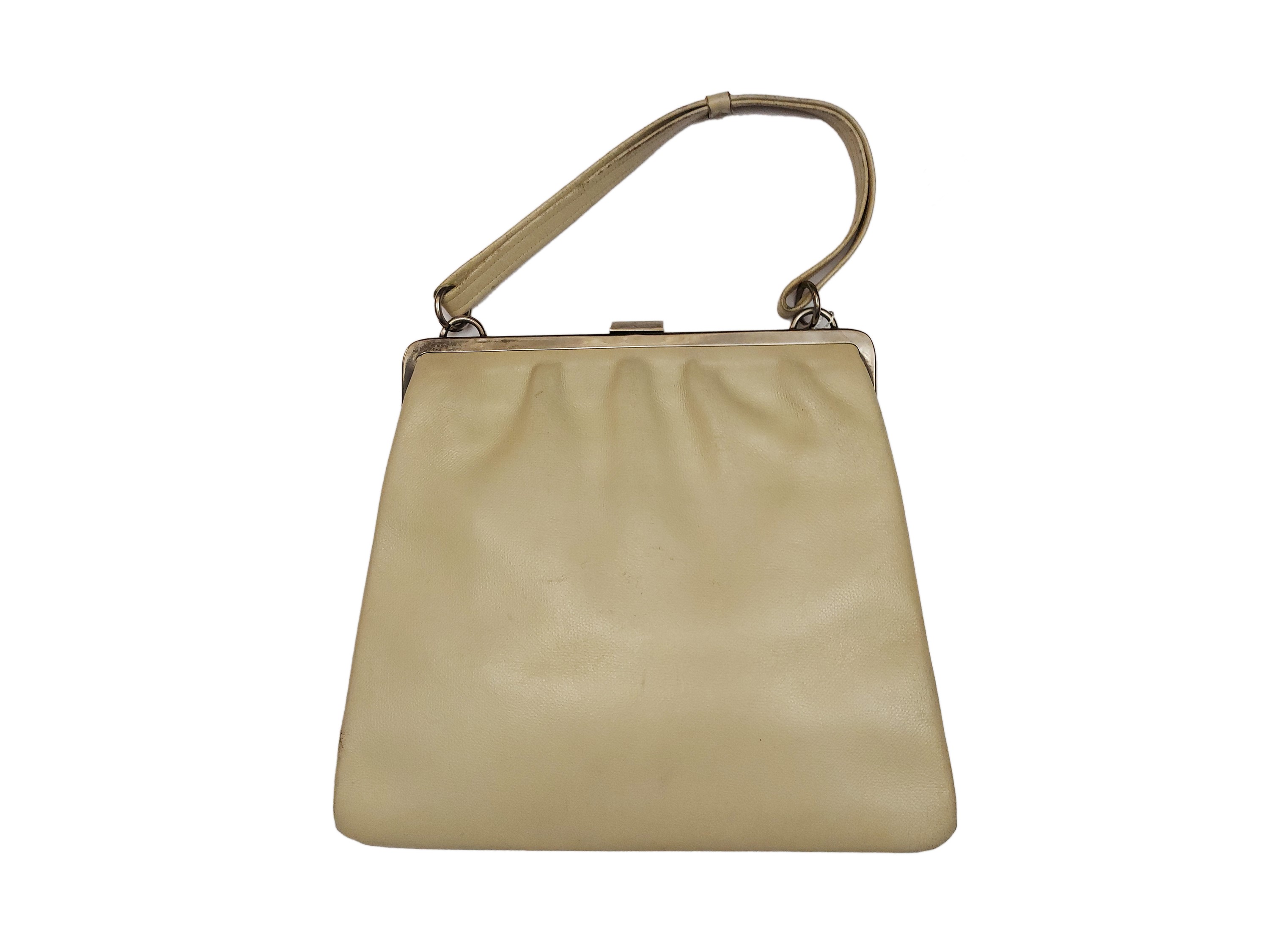 Borsa a mano in pelle color sabbia, America, Anni Quaranta