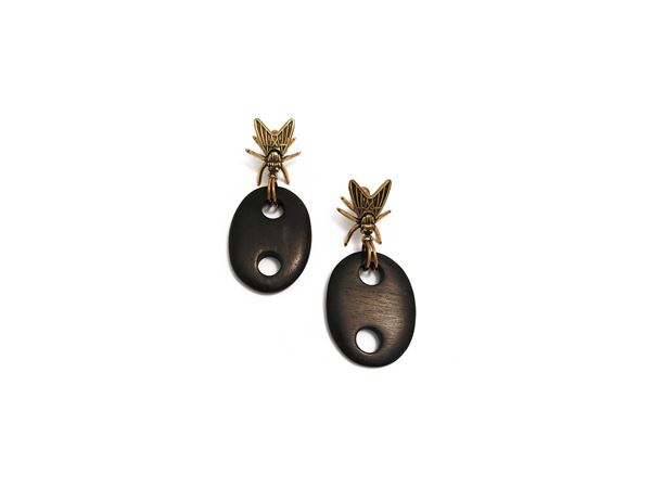 Orecchini pendenti in metallo golden tone